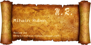 Mihain Ruben névjegykártya